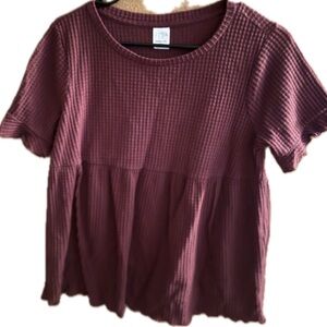 MATERNITY Time and Tru Maroon Short Sleeve Top